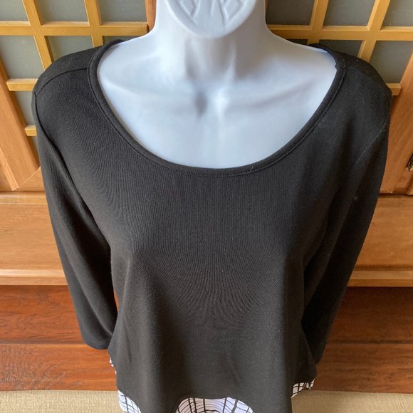 Zac & Rachel Layered Knit Top with Attached Blouse L  New with tag - Picture 2 of 6